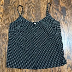 Black Polka Dot Spaghetti Strap Cami Top